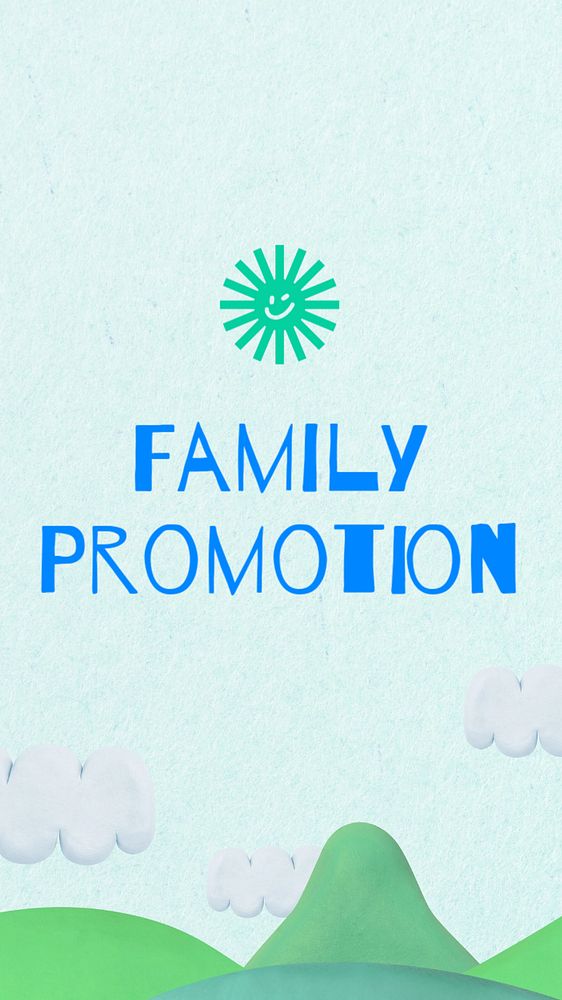 Family promotion Instagram story template, editable text