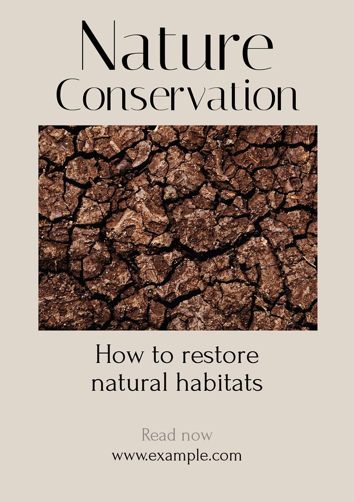 Nature conservation  poster template, editable text and design