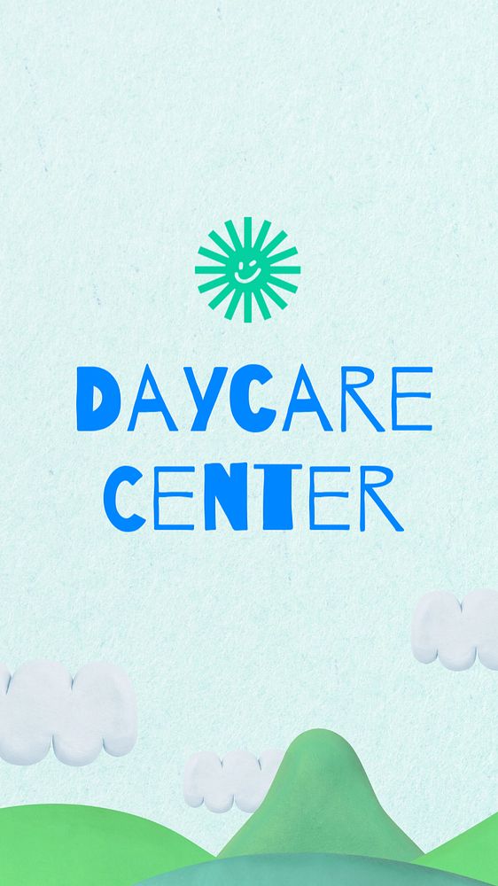 Daycare center Instagram story template, editable text