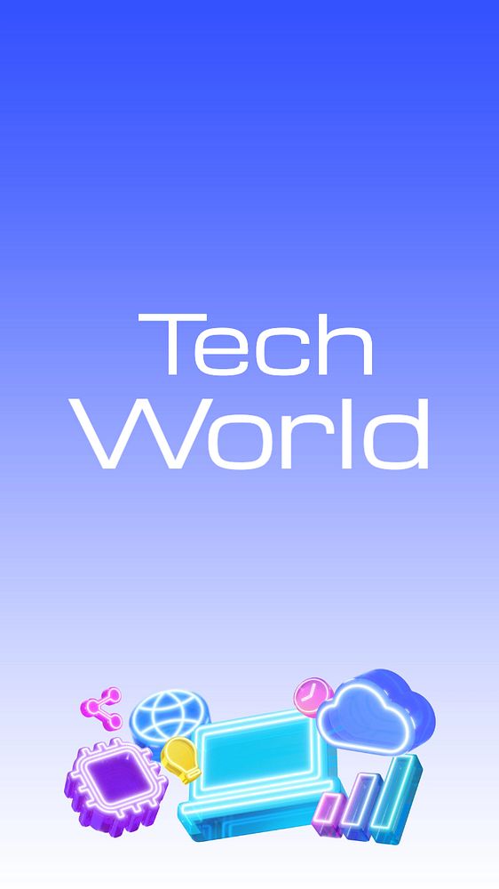 Tech world Instagram story template, editable text