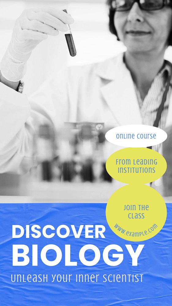 Biology class  Instagram story template, editable text