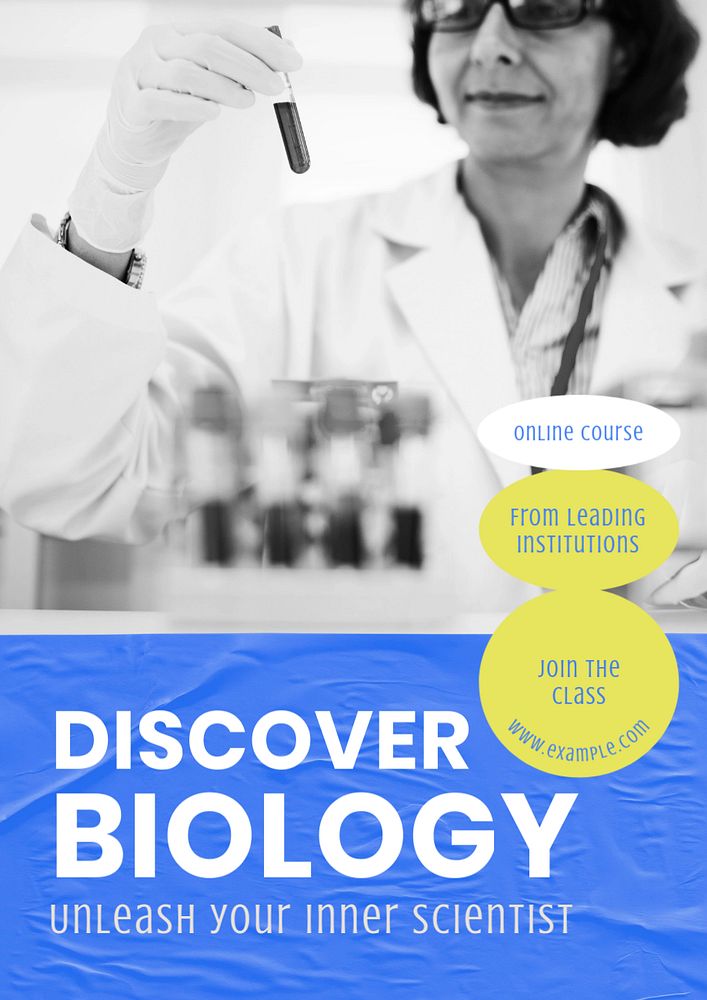 Biology class  poster template, editable text and design