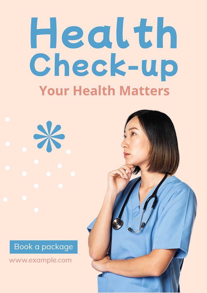 Health check up  poster template, editable text and design