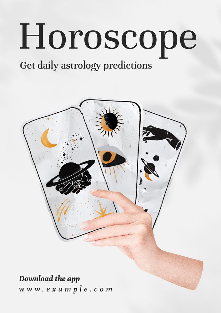 Horoscope poster template, editable text and design