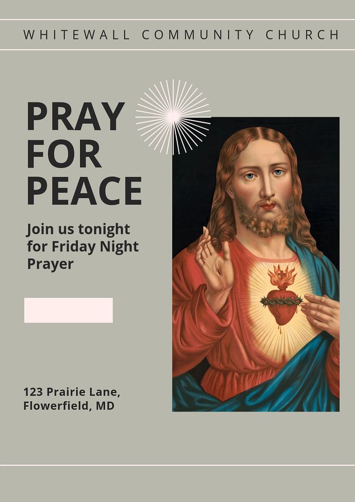 Pray for peace  poster template, editable text and design