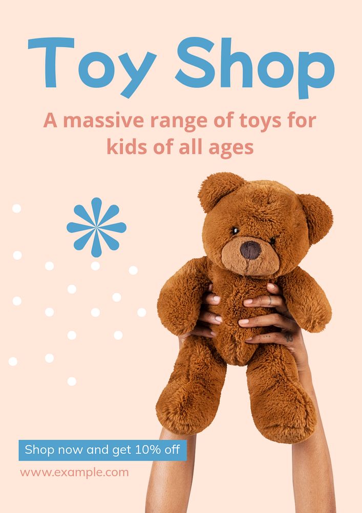 Toy shop  poster template, editable text and design