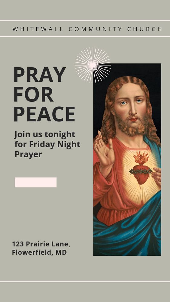 Pray for peace  Instagram story template, editable text