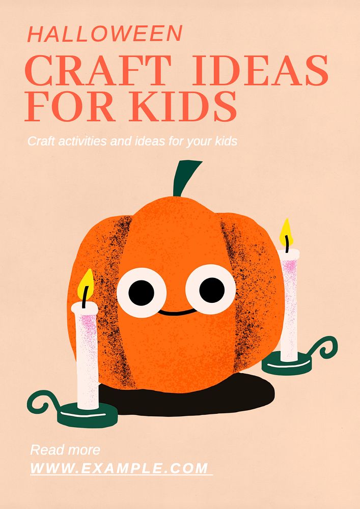 Craft ideas for kids poster template, editable text and design