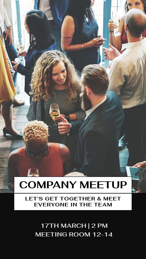 Company meetup  Instagram story template, editable text