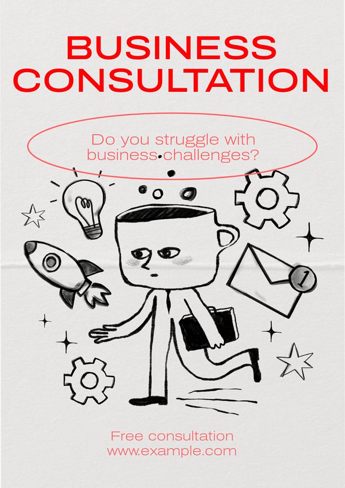 Business consultation  poster template, editable text and design