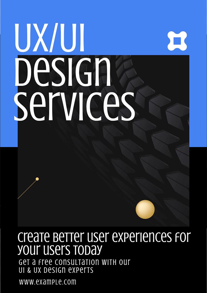 UX/UI Design  poster template, editable text and design