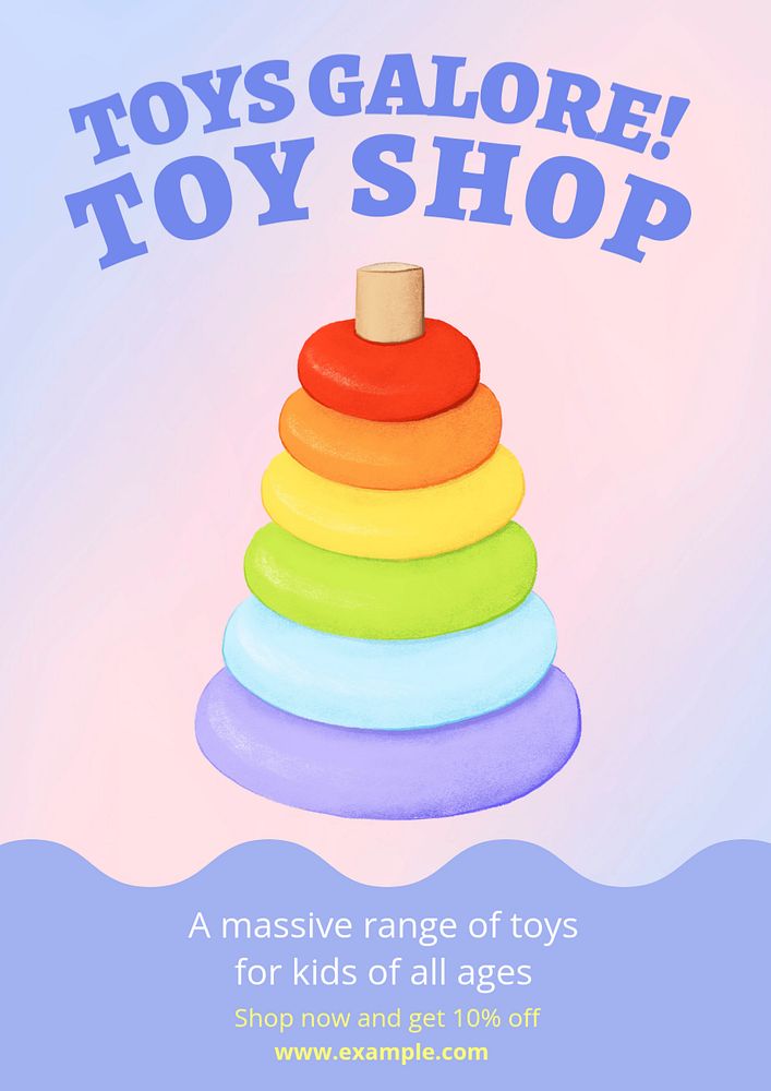 Toy shop  poster template, editable text and design