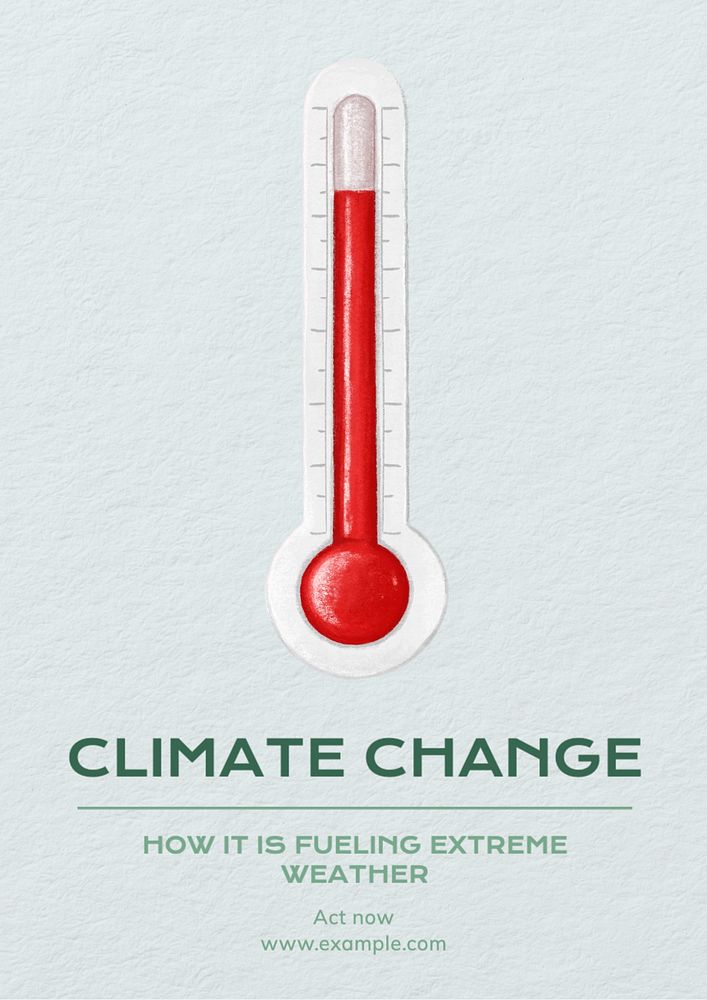 Climate change poster template, editable text and design