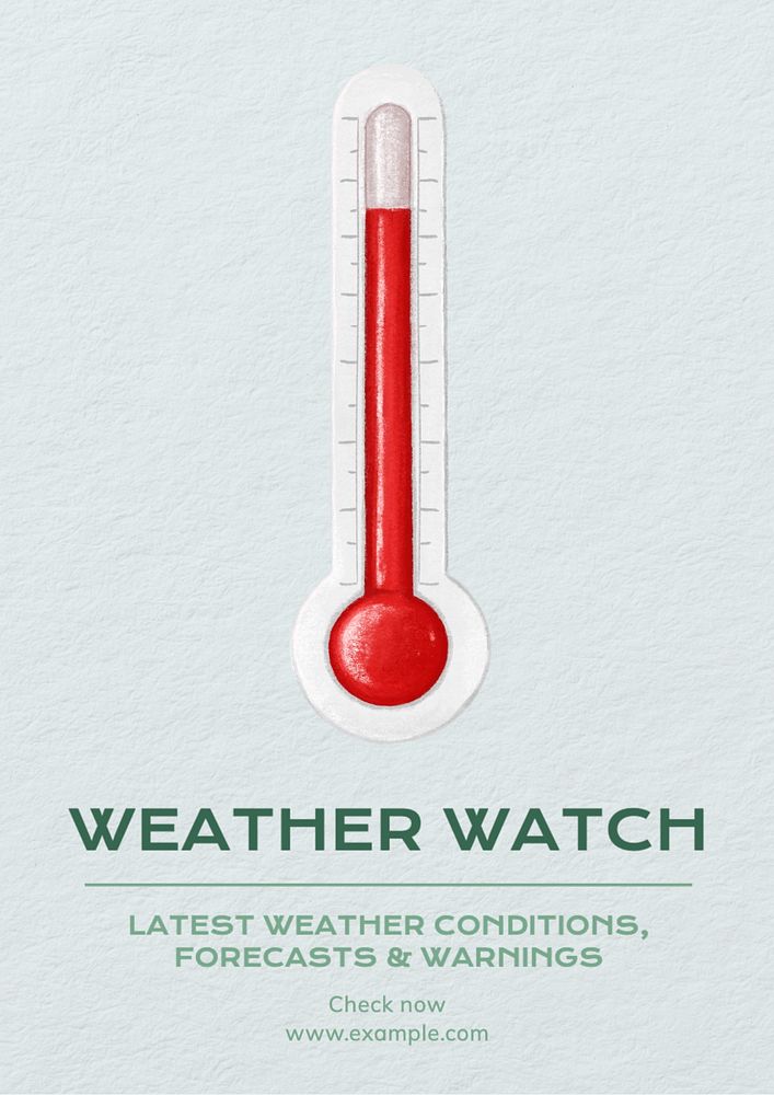 Weather watch poster template, editable text and design