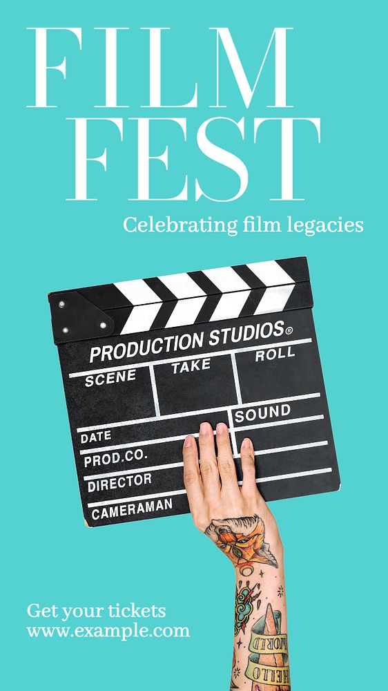 Film fest Instagram story template, editable text