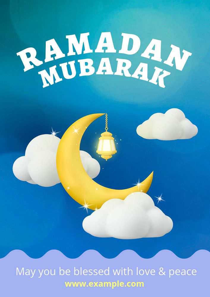 Ramadan mubarak  poster template, editable text and design