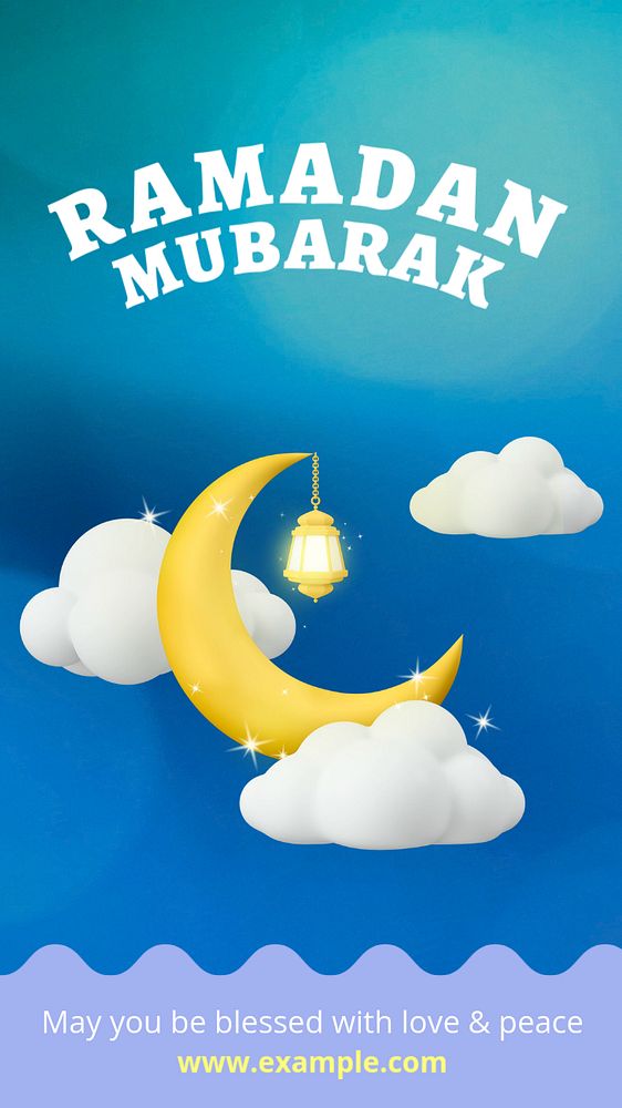 Ramadan mubarak  Instagram story template, editable text