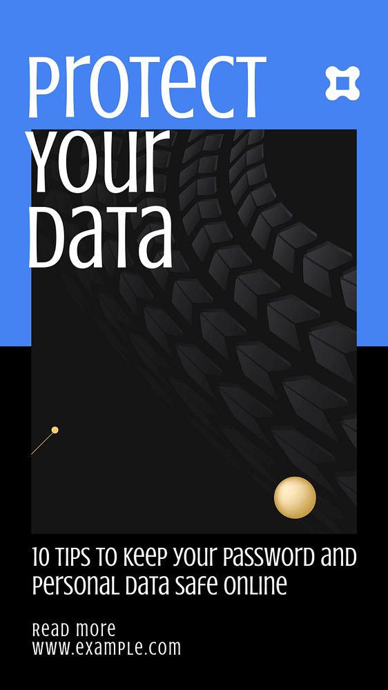 Data protection  Instagram story template, editable text