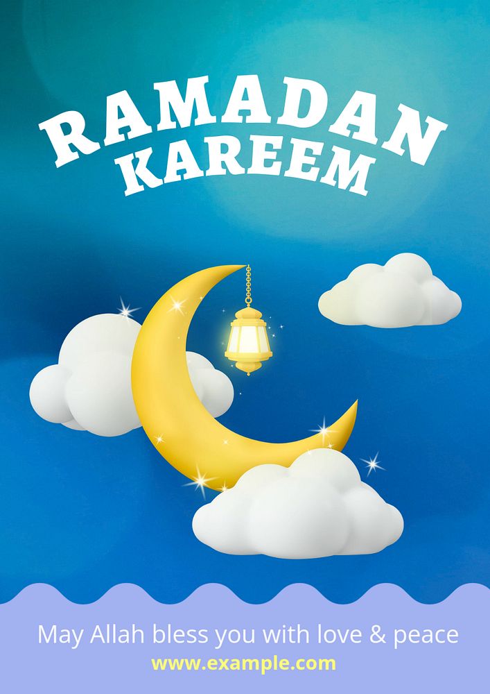 Ramadan Kareem  poster template, editable text and design