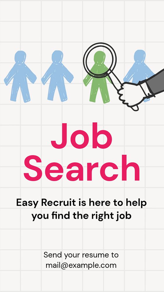 Job search  Instagram story template, editable text