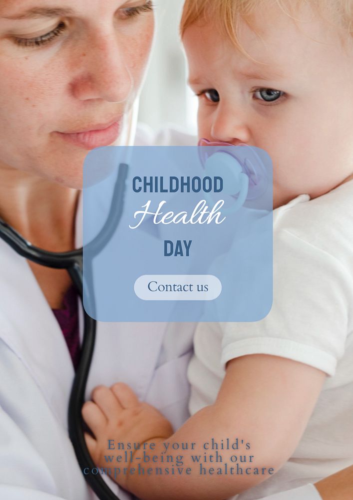 Childhood health day poster template, editable text and design