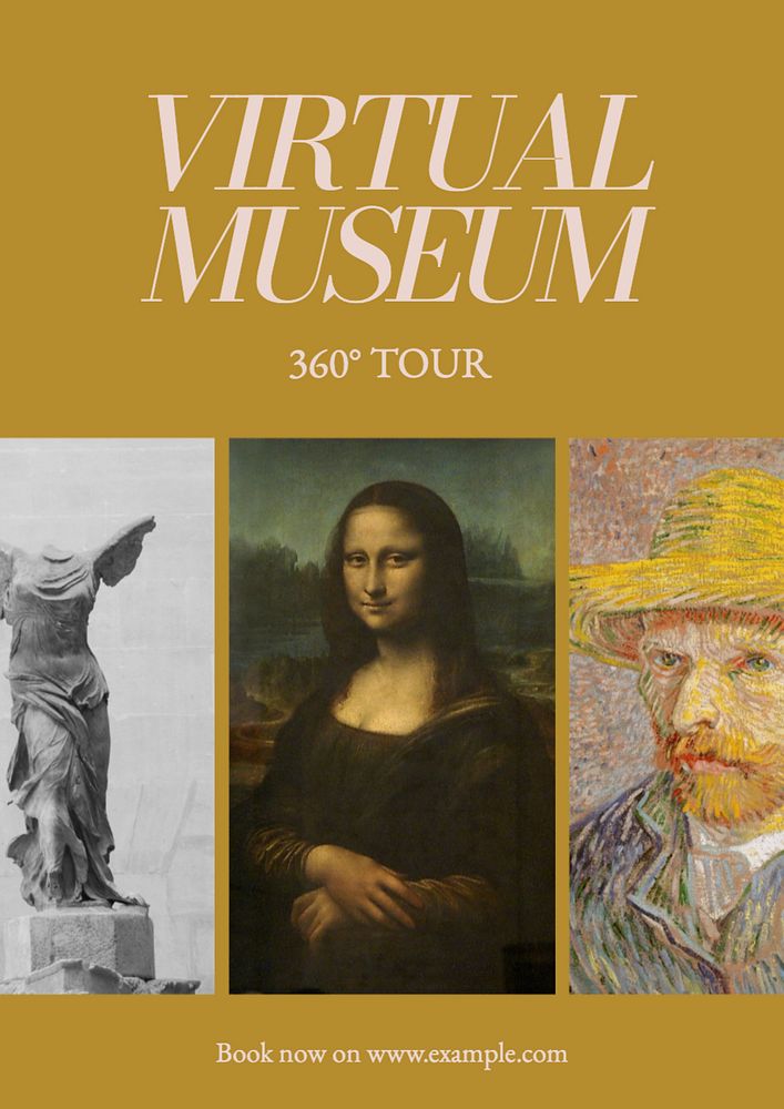 Virtual museum poster template, editable text and design