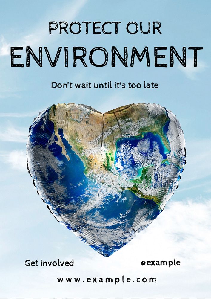 Protect our environment poster template, editable text and design