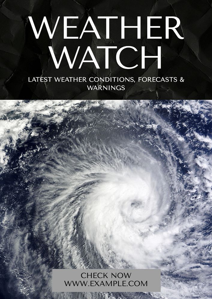 Weather watch poster template, editable text and design