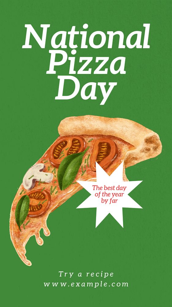 Pizza day Instagram story template, editable text