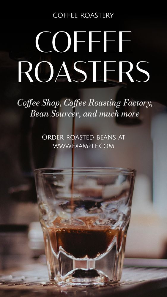 Coffee roasters Instagram story template, editable text