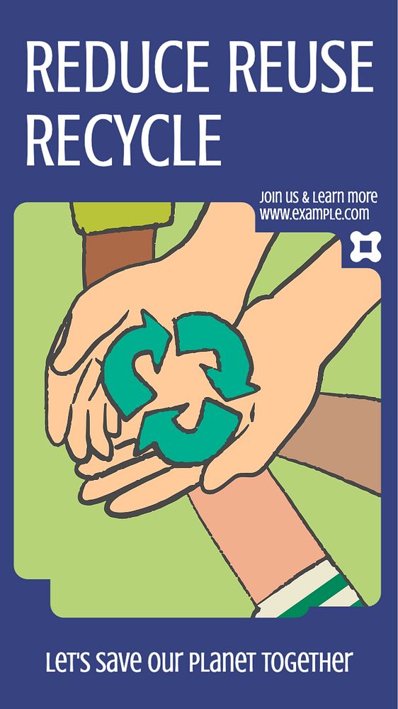 Reduce reuse recycle Instagram story template, editable text