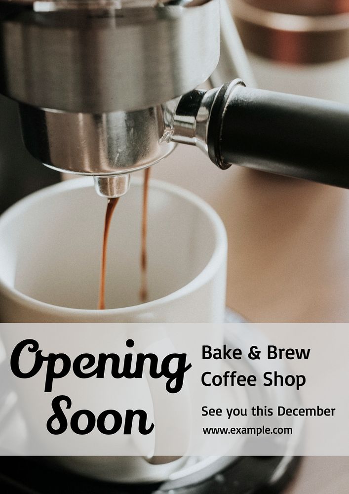 Opening soon poster template, editable text and design