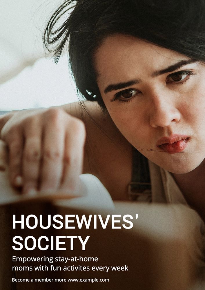 Housewives' society poster template, editable text and design