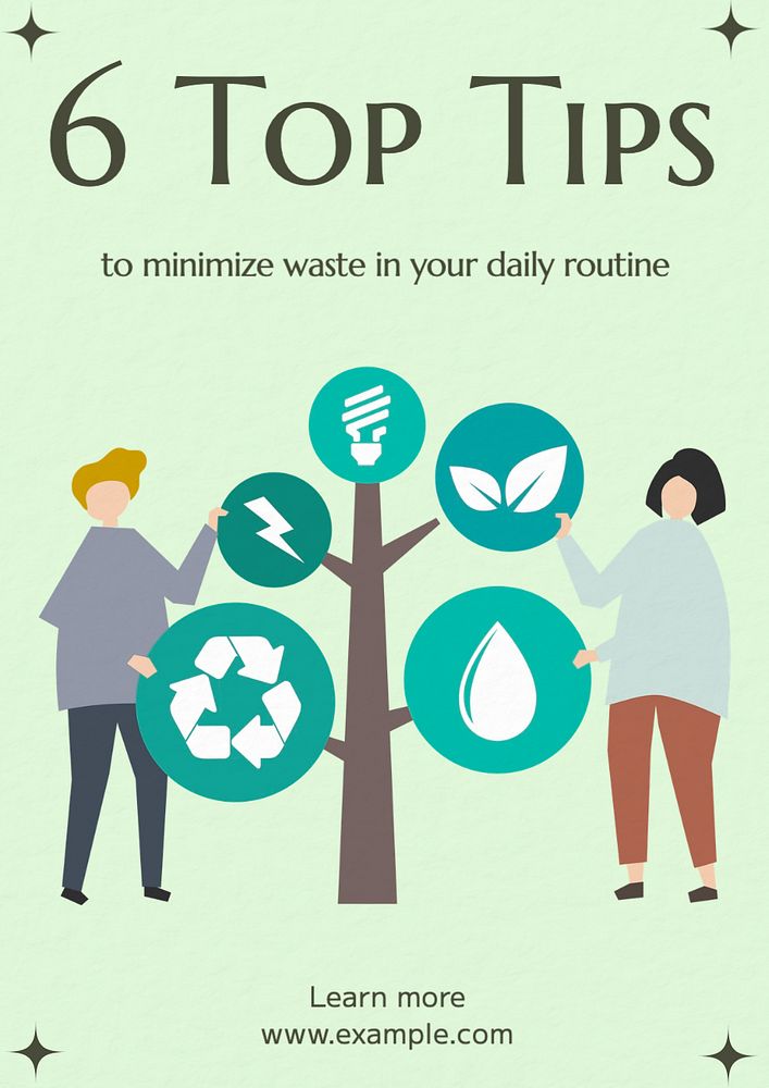 Environmental friendly lifestyle poster template, editable text and design