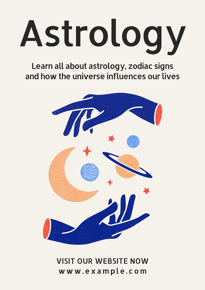 Astrology poster template, editable text and design