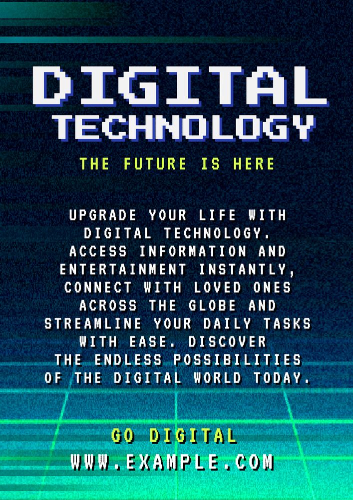 Digital technology poster template, editable text and design