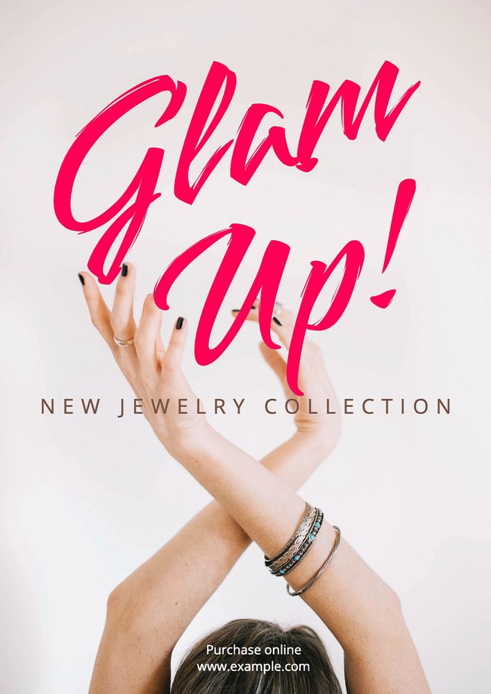 Glam up poster template, editable text and design