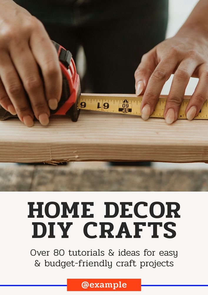 DIY decor crafts  poster template, editable text and design