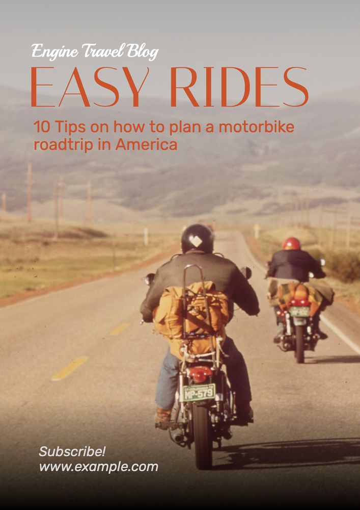 Easy rides poster template, editable text and design