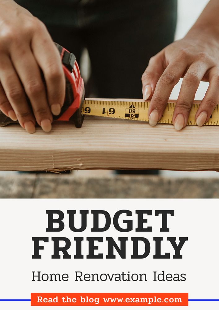 Budget friendly renovation  poster template, editable text and design