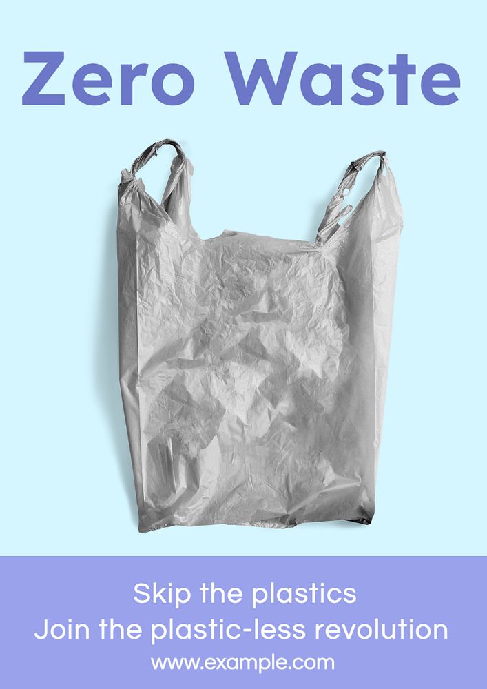 Zero waste living poster template, editable text and design