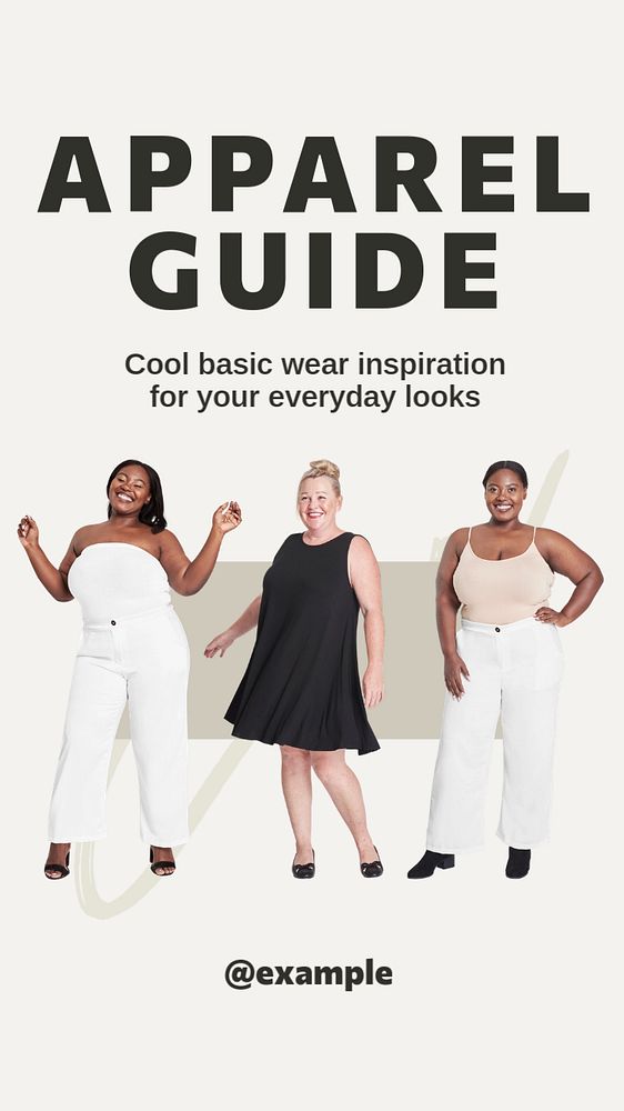 Apparel guide  Instagram story template, editable text