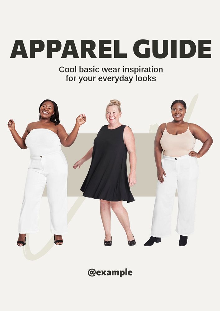 Apparel guide  poster template, editable text and design