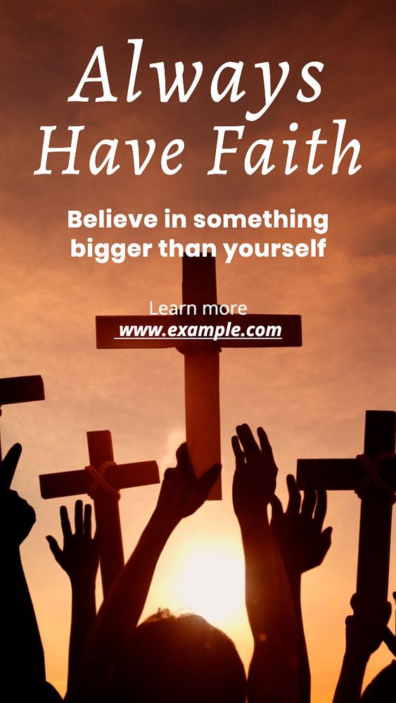 Faith Instagram story template, editable text