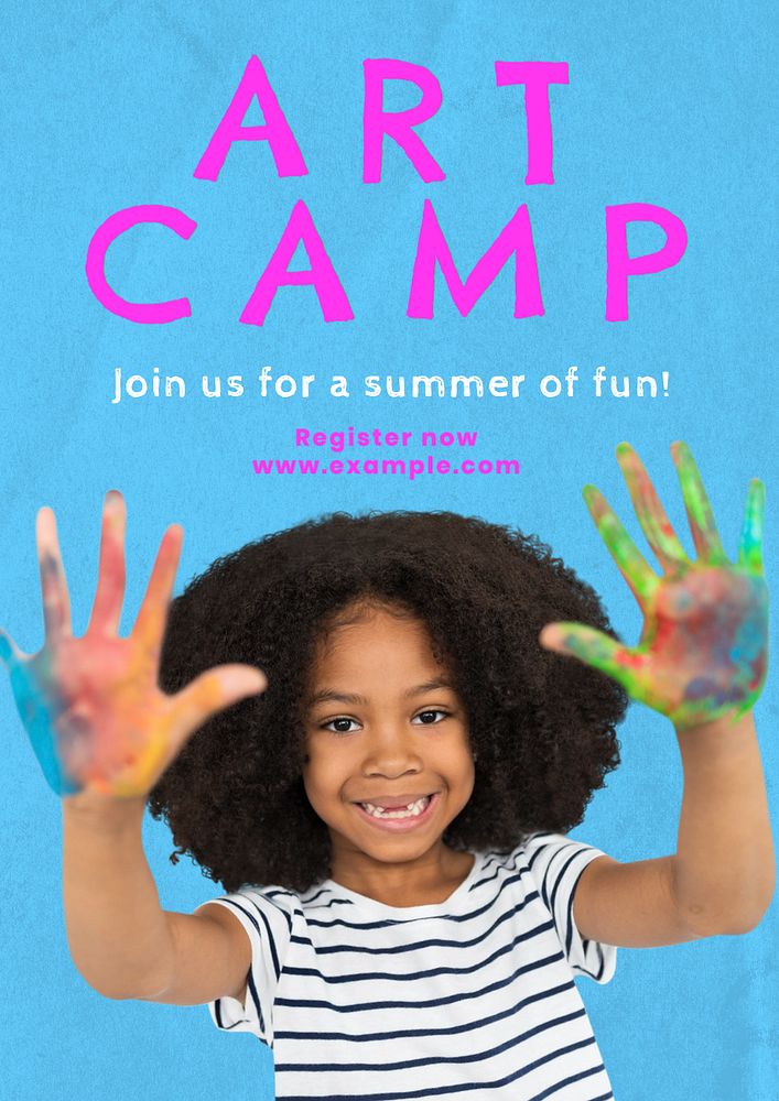 Art camp  poster template, editable text and design