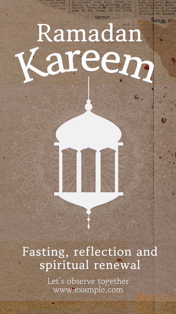 Ramadan Kareem  Instagram story template, editable text