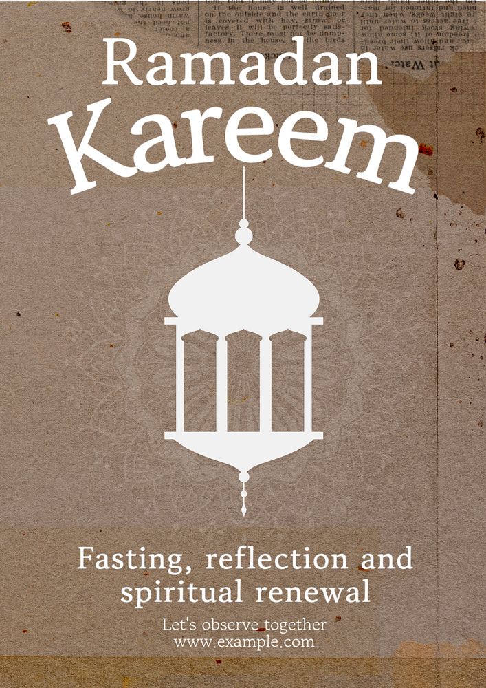 Ramadan Kareem  poster template, editable text and design