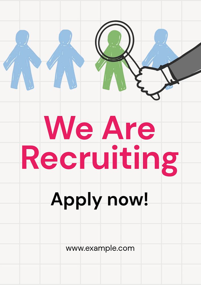 We are recruiting  poster template, editable text and design