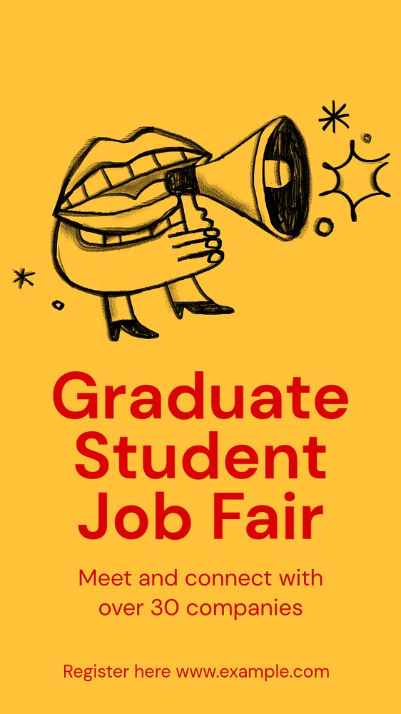 Graduate student job fair  Instagram story template, editable text