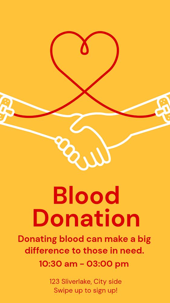 Blood donation Instagram story template, editable text